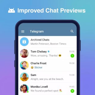 Предварительный просмотр чатов.