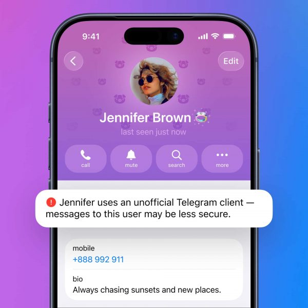 Предупреждение о неофициальных приложениях